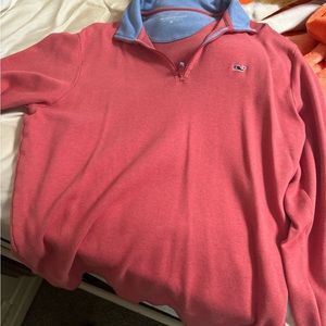 Vineyard vines coral zippered sweater size M